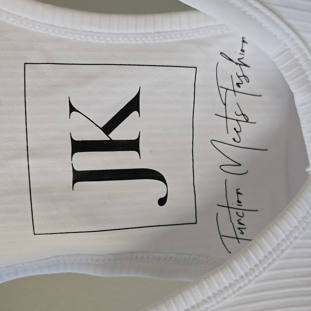 White Ribbed Racerback Bralette Top - Picture 2 of 9